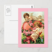 Carte Postale Vintages cupides d'antiquité Valentine's Day Coeur (Devant / Derrière)