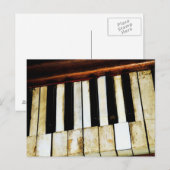 Carte Postale Vintages vieilles touches de piano (Devant / Derrière)