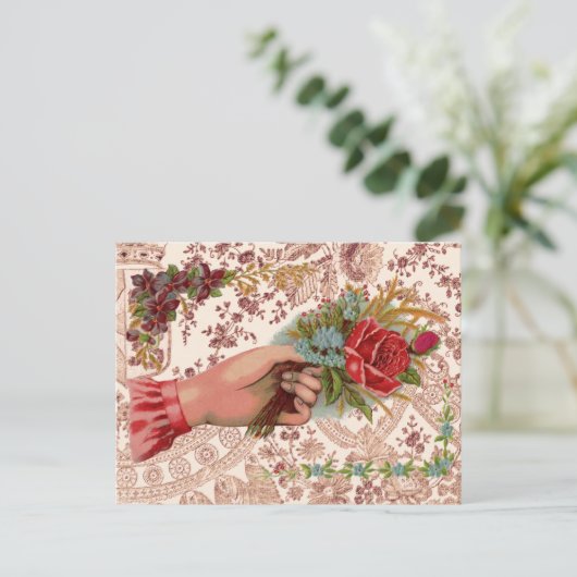 Carte Postale Vintge Bouquet (Debout devant)