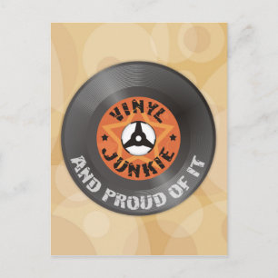 Carte Postale Vinyl Junkie - And Proud of It