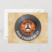 Carte Postale Vinyl Junkie - Et Fière de cela (Devant / Derrière)