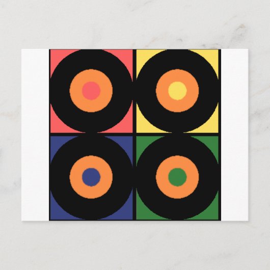 Carte Postale Vinyl Pop Art (Devant)