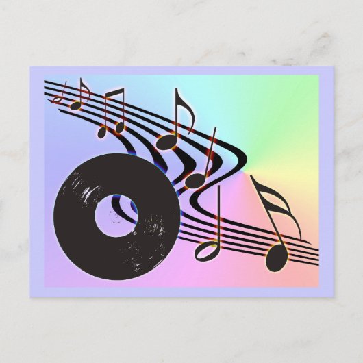 Carte postale Vinyl Record and Notes (Devant)