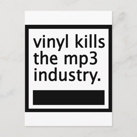 Carte Postale vinyle tue l'industrie mp3 - vintage (Devant)