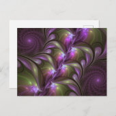 Carte Postale Violet Abstrait violet violet kaki fractal (Devant / Derrière)