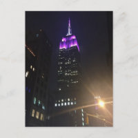 Violet Empire State Building NYC Night Skyscraper