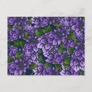 Carte Postale Violet été Floral Art Lilac Jardinage Motif