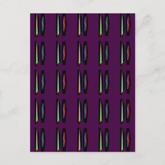 Carte Postale Violet foncé avec des rayures de couleurs profonde (Devant)