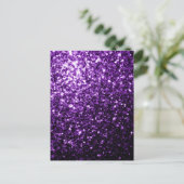 Carte Postale Violet foncé faux paillettes brillantes scintillan (Debout devant)