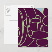 Carte Postale violet funky (Devant / Derrière)