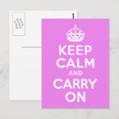 Carte Postale Violet Gardez le calme et continuer (Devant / Derrière)