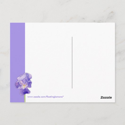 Carte Postale violet Iris (Dos)