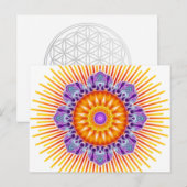 Carte Postale Violet jaune mandala (Devant / Derrière)