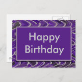 Carte Postale violet Joyeux anniversaire (Devant / Derrière)