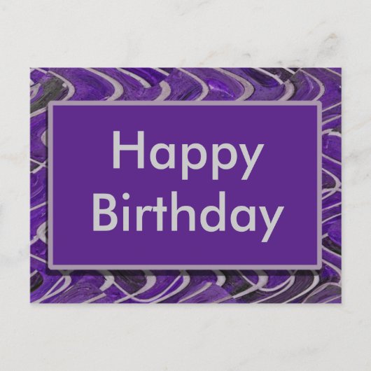 Carte Postale violet Joyeux anniversaire (Devant)