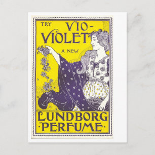 Carte Postale Violet Lundborg Parfum publicité Vintage