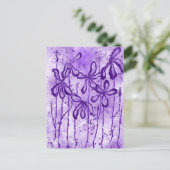 Carte Postale violet Peinture Splatter & Lys (Debout devant)