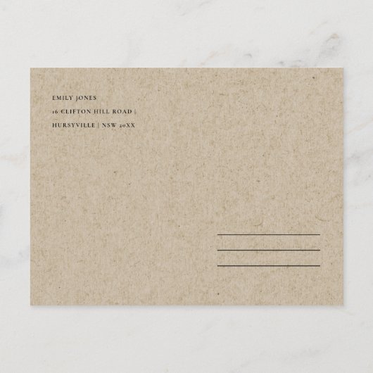 Carte Postale Violet rustique violet violet feuille florale Enre (Dos)