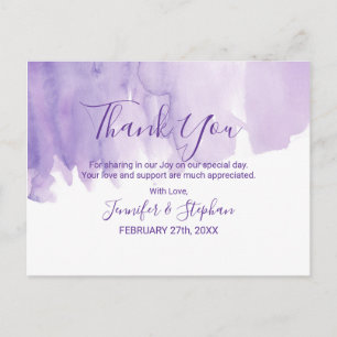 Carte Postale Violet violet Merci d'aquarelle