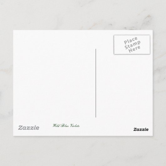 Carte postale Violets Bleus (Dos)