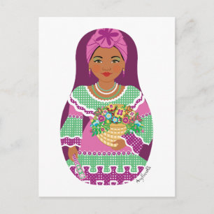 Carte postale Violette Cubaine Matryoshka