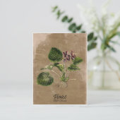 Carte postale violette de style vintage (Debout devant)