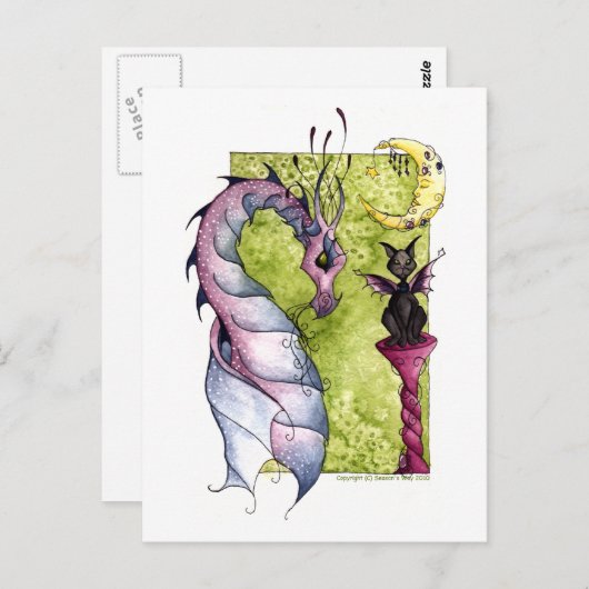 Carte Postale Violette et obsidienne (Devant / Derrière)