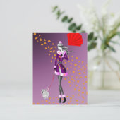 Carte Postale Violette Pluie de Cuivre (Debout devant)