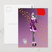 Carte Postale Violette Pluie de Cuivre (Devant / Derrière)