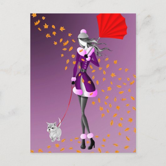 Carte Postale Violette Pluie de Cuivre (Devant)