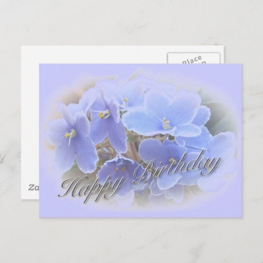 Carte Postale Violettes africaines bleues (Devant / Derrière)