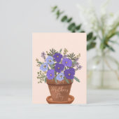 Carte Postale Violettes violettes dans un pot – Fleurs pour la f (Debout devant)