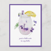 Carte Postale Violettes violettes, Lemonade Mason Jar Penser à v (Devant)