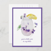 Carte Postale Violettes violettes, Pot Mason de Limonade Pensée  (Devant / Derrière)