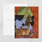 Carte Postale Violin and Playing Cards on a Table (Devant / Derrière)