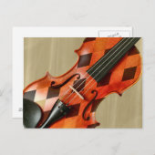 Carte Postale Violon arlequin (Devant / Derrière)