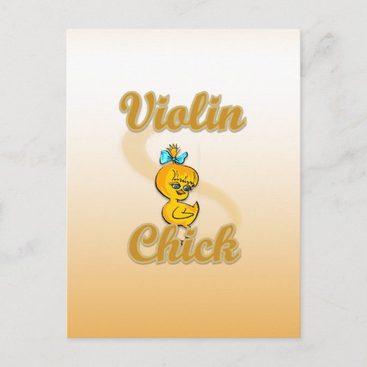 Carte Postale Violon Chick (Devant)