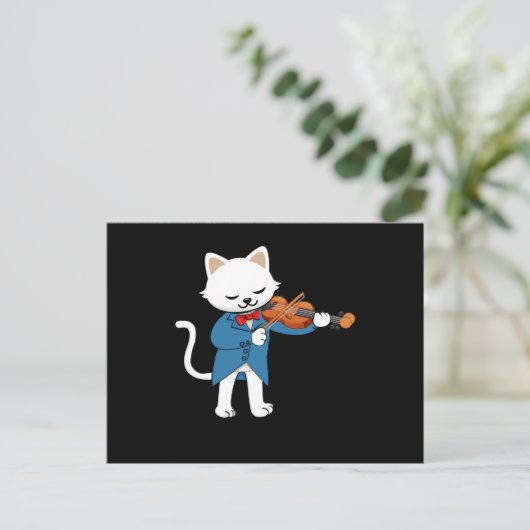 Carte Postale Violon de chat (Debout devant)