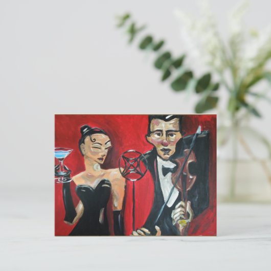 Carte Postale Violon de jazz (Debout devant)