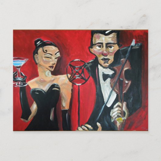 Carte Postale Violon de jazz (Devant)