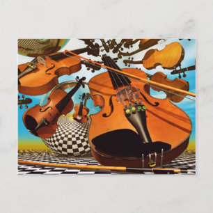 Carte Postale Violon de musique