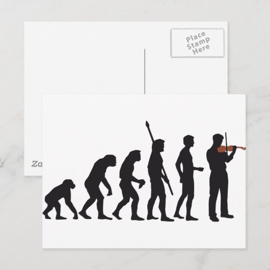 Carte Postale violon d'évolution (Devant / Derrière)