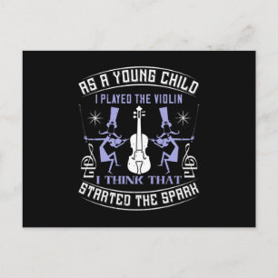 Carte Postale Violon - Il Commence L'Étincelle Comme Un Enfant