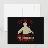 Carte Postale Violon - L'Instrument Pour Intelligent (Devant / Derrière)