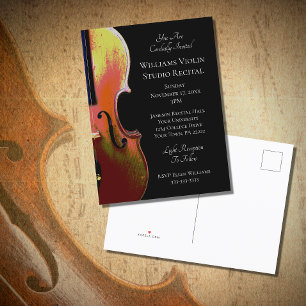 Carte Postale Violon Music Considérant Black White Invitation