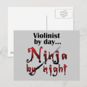 Carte Postale Violon Ninja (Devant / Derrière)