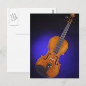 Carte postale Violon ou Viola Blue (Devant / Derrière)