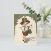 Carte Postale Violon Shamrock fille (Debout devant)