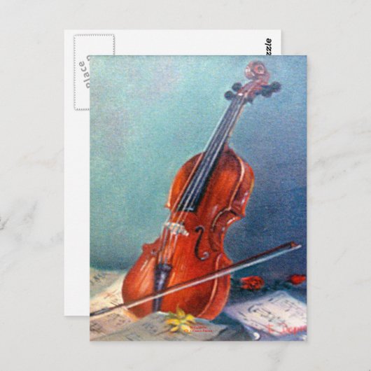 Carte Postale Violon/Violon (Devant / Derrière)