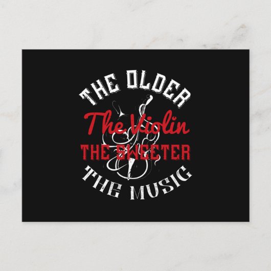 Carte Postale Violon - Violon plus âgé Jouer de la musique plus (Devant)
